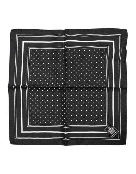Dolce & Gabbana Black White Polka Dot Men Foulard Scarf - Hilstor