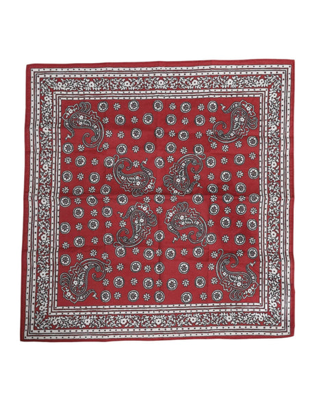 Dolce & Gabbana Red Floral Cotton Square Foulard Scarf - Hilstor