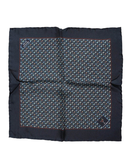 Dolce & Gabbana Blue Cocktail Silk Square Foulard Scarf - Hilstor
