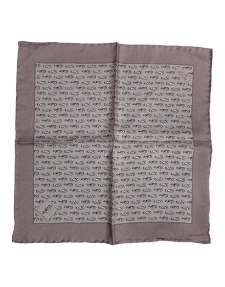 Dolce & Gabbana Brown Sea Horse Silk Square Foulard Scarf - Hilstor