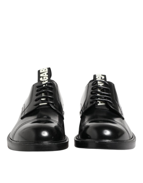 Dolce & Gabbana Black Leather Dress Lace Up Men Formal Shoes - Hilstor