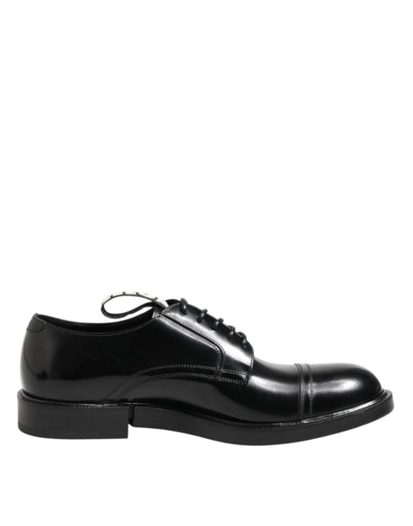 Dolce & Gabbana Black Leather Dress Lace Up Men Formal Shoes - Hilstor
