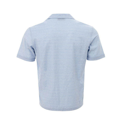 Gran Sasso Blue Linen And Cotton Shortsleeve - Hilstor