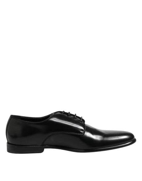 Dolce & Gabbana Black Leather Lace Up Derby Men Dress Shoes - Hilstor
