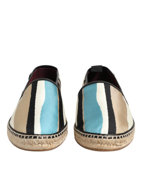 Dolce & Gabbana Multicolor Stripes Canvas Flat Espadrille Shoes - Hilstor