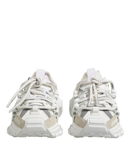 Dolce & Gabbana White Gray Low Top Space Sneakers Shoes - Hilstor