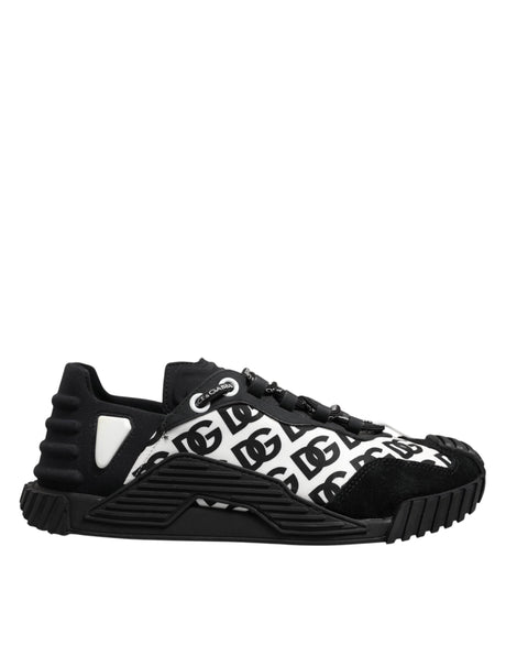 Dolce & Gabbana Black Logo Lace Up Low Top NS1 Sneakers Shoes - Hilstor