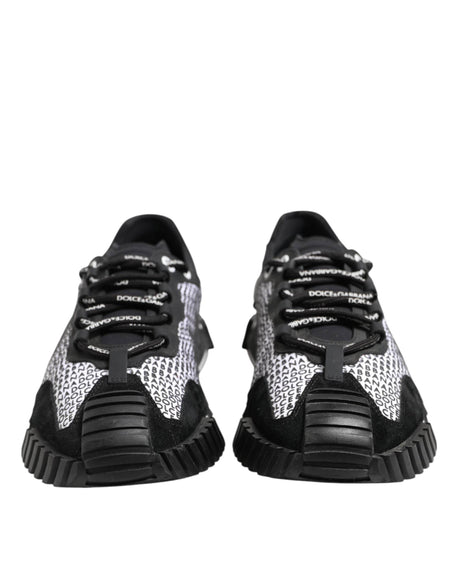 Dolce & Gabbana Black Logo Lace Up Low Top NS1 Sneakers Shoes - Hilstor