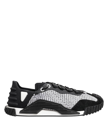 Dolce & Gabbana Black Logo Lace Up Low Top NS1 Sneakers Shoes - Hilstor