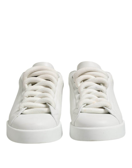 Dolce & Gabbana White Logo Lace Up Low Top Men Sneakers Shoes - Hilstor