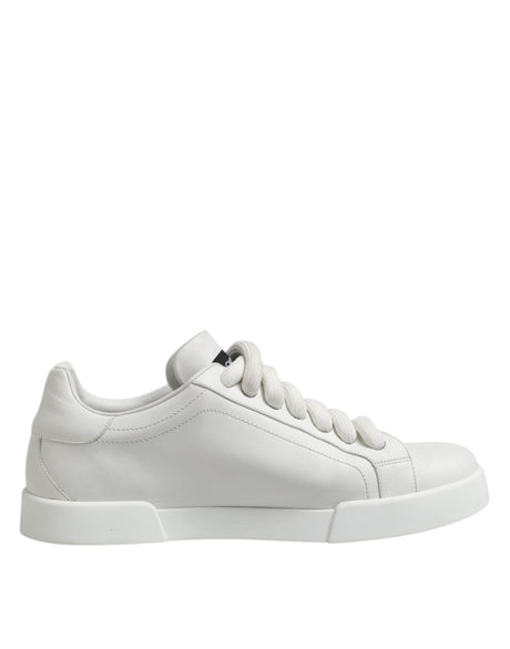 Dolce & Gabbana White Logo Lace Up Low Top Men Sneakers Shoes - Hilstor