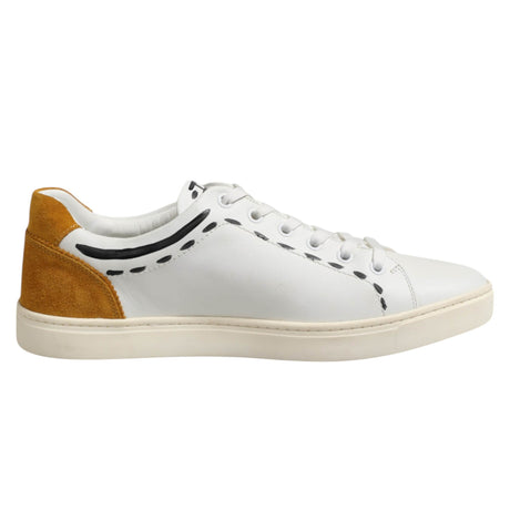 Dolce & Gabbana White Leather MILANO Low Top Sneakers Shoes - Hilstor