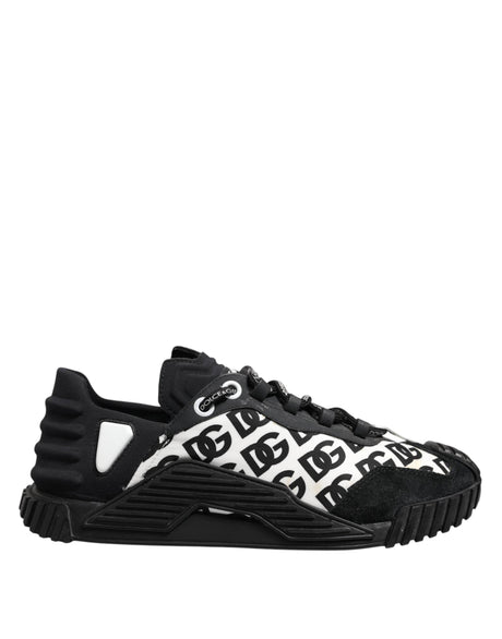 Dolce & Gabbana Black Logo Lace Up Low Top NS1 Sneakers Shoes - Hilstor