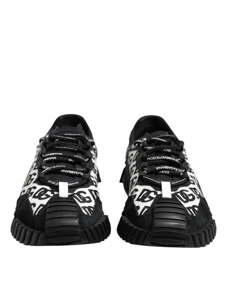 Dolce & Gabbana Black Logo Lace Up Low Top NS1 Sneakers Shoes - Hilstor