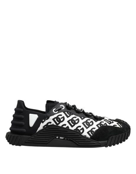 Dolce & Gabbana Black Logo Lace Up Low Top NS1 Sneakers Shoes - Hilstor