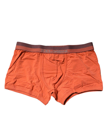 Dolce & Gabbana Orange Cotton Regular Boxer Brief Underwear - Hilstor