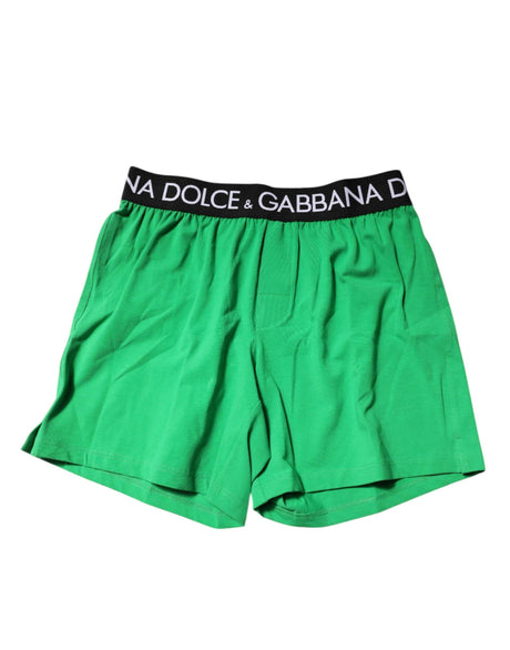 Dolce & Gabbana Green Cotton Regular Boxer Shorts Underwear - Hilstor