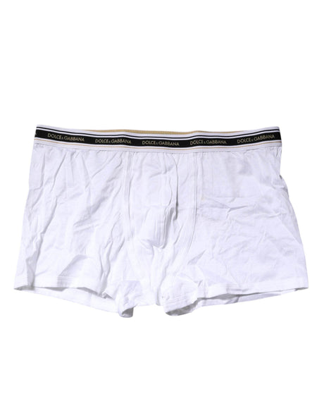 Dolce & Gabbana White Cotton Stretch Regular Boxer Underwear - Hilstor