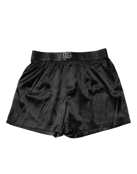 Dolce & Gabbana Black Logo Waist Regular Boxer Shorts Underwear - Hilstor