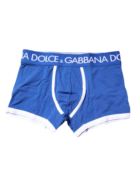 Dolce & Gabbana Blue Logo Waist Regular Boxer Brief Underwear - Hilstor