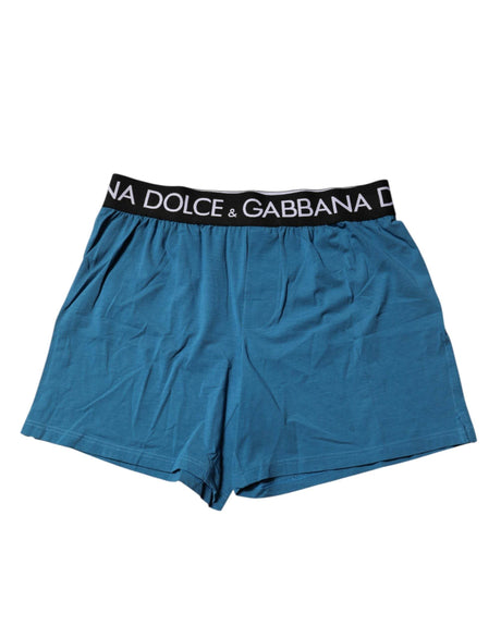 Dolce & Gabbana Blue Logo Waist Regular Boxer Shorts Underwear - Hilstor