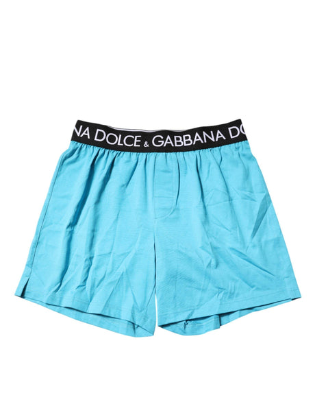 Dolce & Gabbana Blue Logo Waist Regular Boxer Shorts Underwear - Hilstor