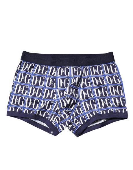 Dolce & Gabbana Blue Logo Print Regular Boxer Brief Underwear - Hilstor