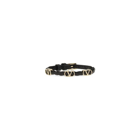 Valentino Garavani Leather VLogo Bracelet - Hilstor