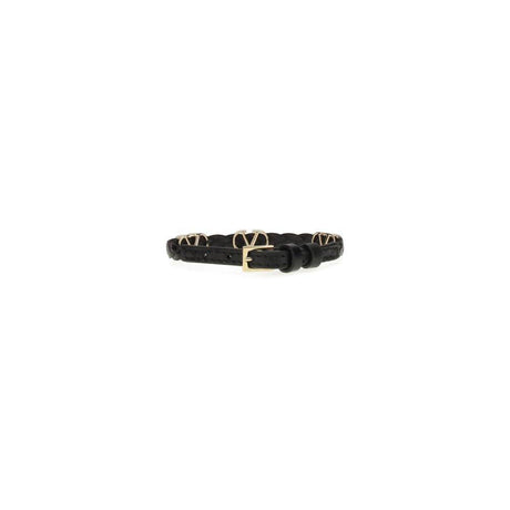 Valentino Garavani Leather VLogo Bracelet - Hilstor