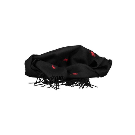 Ralph Lauren Black Wool Scarf - Hilstor