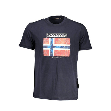 Napapijri Blue Cotton T-Shirt - Hilstor