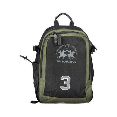 La Martina Black Polyester Backpack - Hilstor