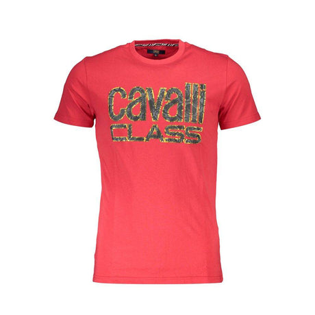 Cavalli Class Red Cotton T-Shirt - Hilstor