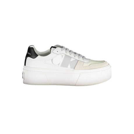 Calvin Klein White Polyester Sneaker - Hilstor