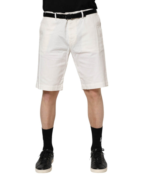 Dolce & Gabbana White Chinos Cotton Stretch Men Casual Shorts - Hilstor