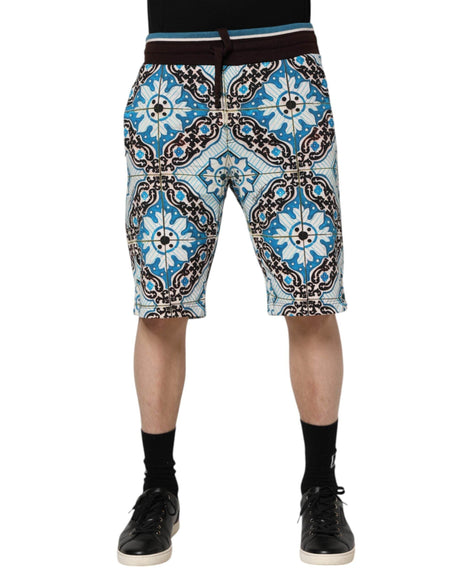 Dolce & Gabbana Multicolor Cotton Maiolica Print Bermuda Shorts - Hilstor