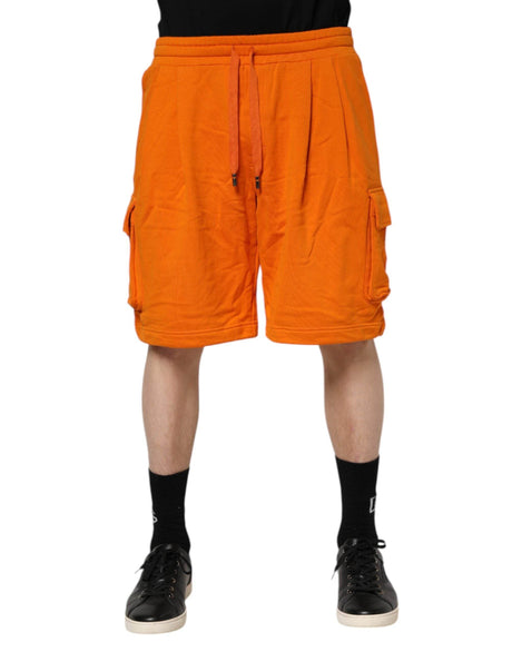 Dolce & Gabbana Orange Cotton Men Casual Cargo Bermuda Shorts - Hilstor