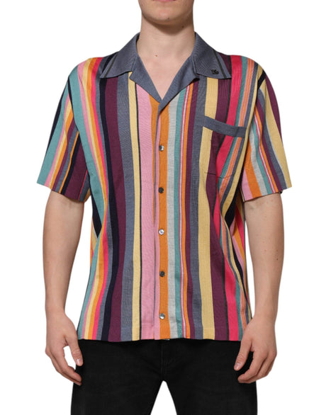 Dolce & Gabbana Multicolor Stripes Collared Men Polo T-shirt - Hilstor