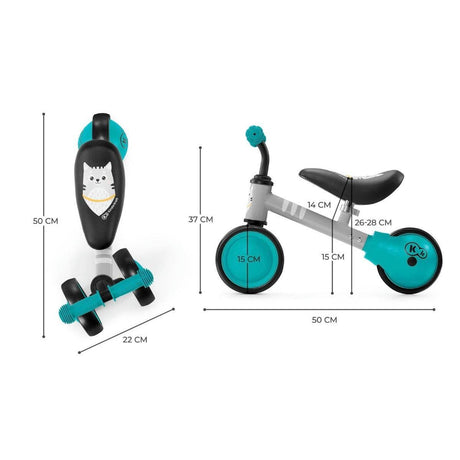 Balance Bike CUTIE – Turquoise | Adjustable First Bike for Toddlers | Lightweight & Safe Design - Hilstor