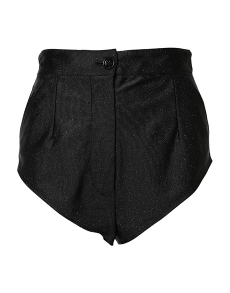 Dolce & Gabbana Black Viscose High Waisted Hot Pants Shorts - Hilstor