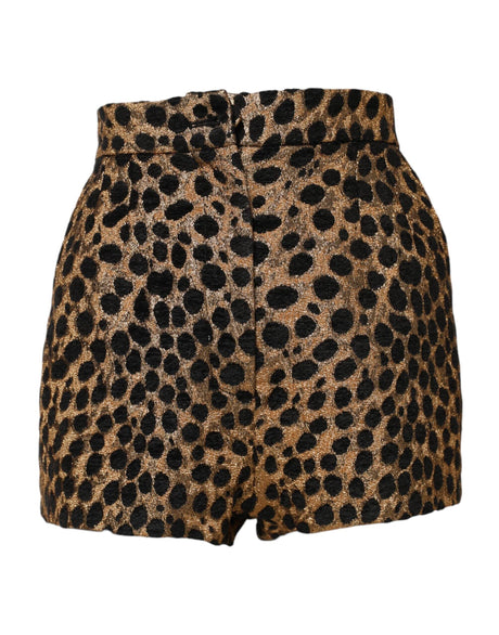 Dolce & Gabbana Brown Leopard High Waisted Hot Pants Shorts - Hilstor