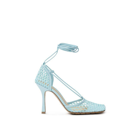Bottega Veneta Blue Fabric And Leather Sandal - Hilstor
