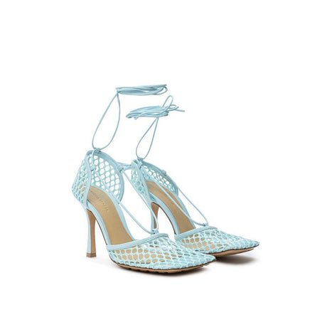 Bottega Veneta Blue Fabric And Leather Sandal - Hilstor
