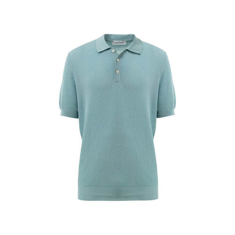 Gran Sasso Blue Cotton Polo Shirt - Hilstor