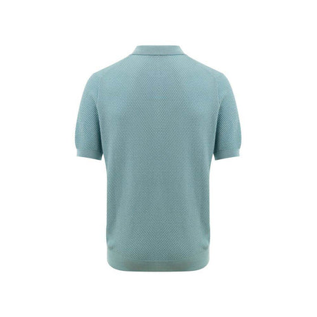 Gran Sasso Blue Cotton Polo Shirt - Hilstor