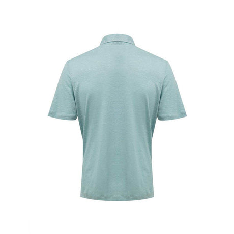 Gran Sasso Blue Linen Polo Shirt - Hilstor