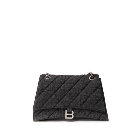 Balenciaga Black Fabric And Leather Shoulder Bag - Hilstor