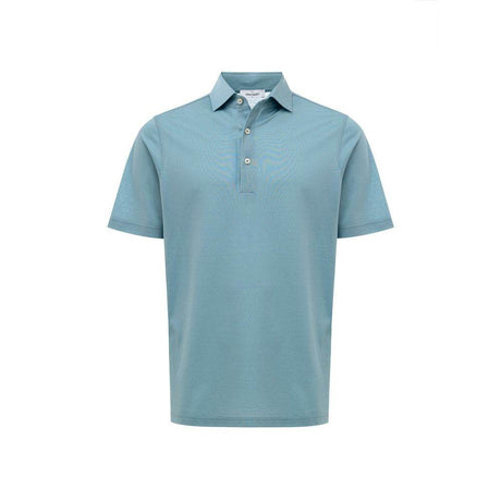 Gran Sasso Blue Cotton Polo Shirt - Hilstor