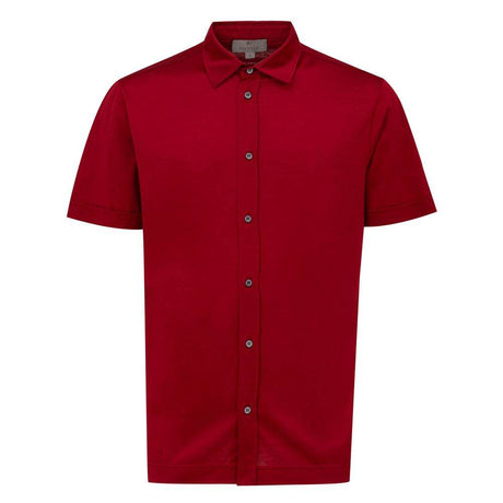 Canali Red Cotton Shirt - Hilstor