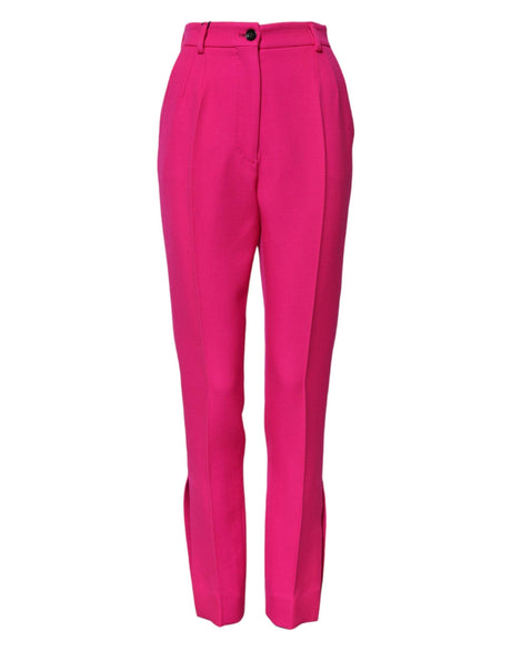 Dolce & Gabbana Fuchsia Pink HighWaist Tapered Trouser Pants - Hilstor